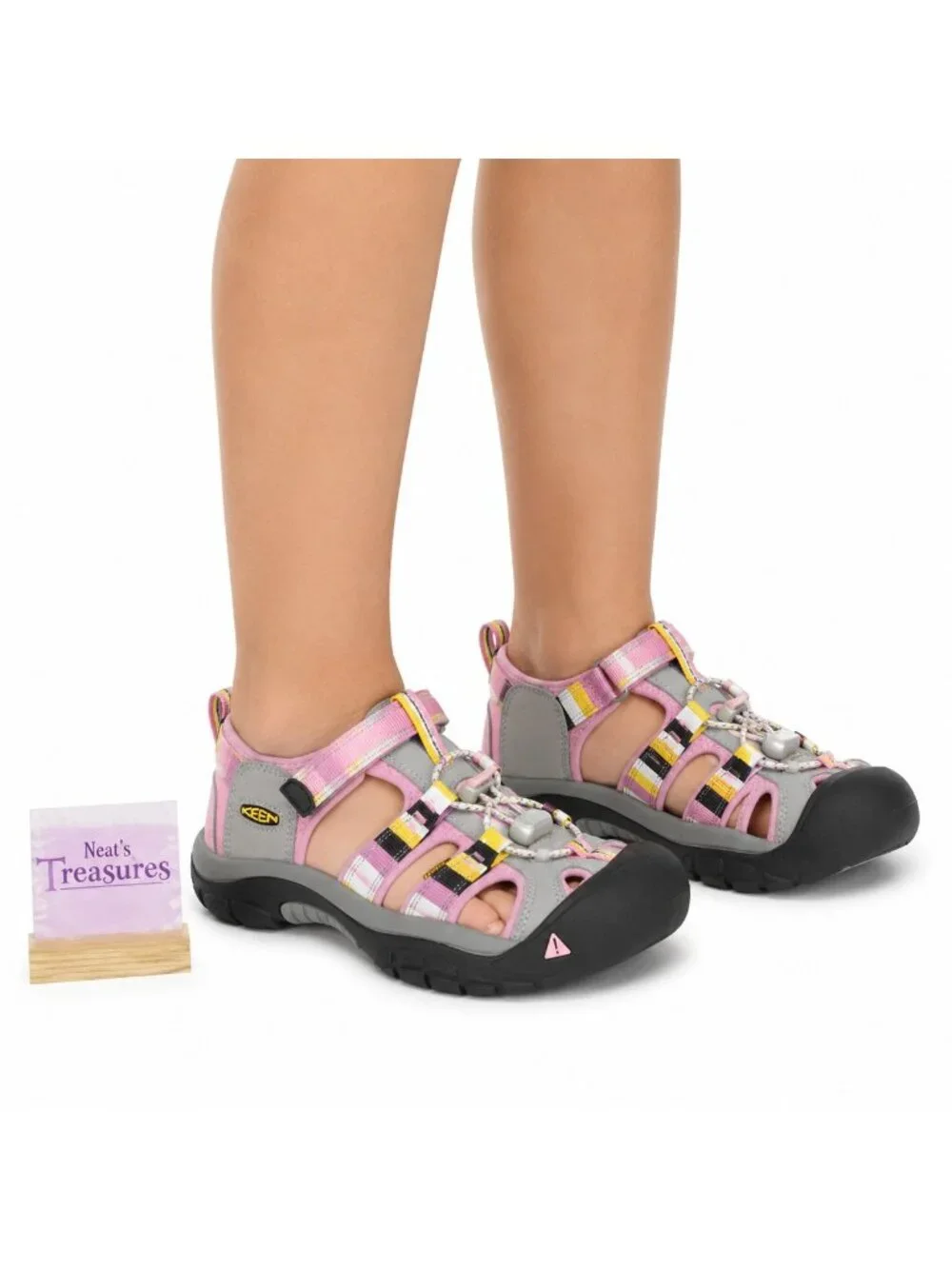 Keen Women VENICE Stripe Pink Gray Waterproof Closed Toe Sport Sandals Sz 6 NEW